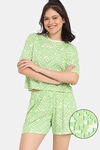Rosaline Slangsync Knit Poly Shorts Set -Transparent Yellow — thumbnail 1